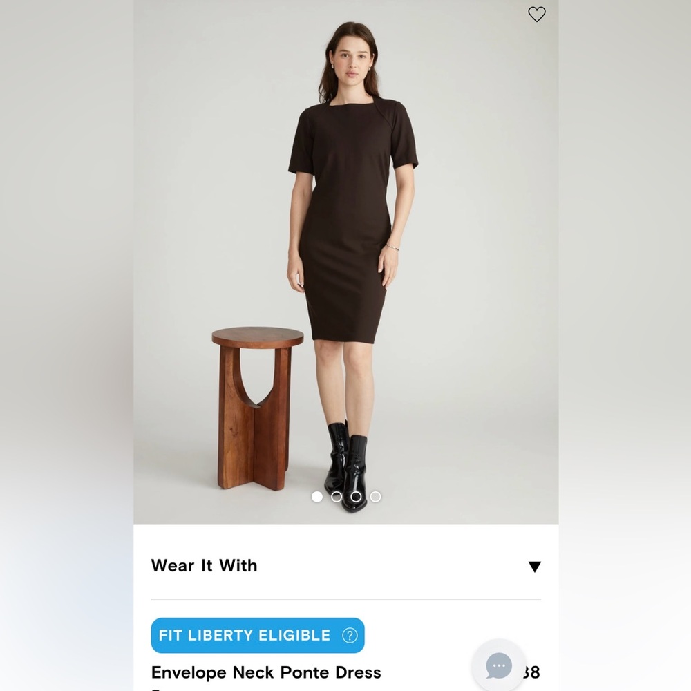 Universal Standard Espresso Envelope Neck Ponte Dress Size M (18-20)